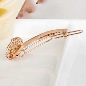 Teemi wholesale beauty new <span class=keywords><strong>rose</strong></span> gold plated luxury cubic zircon bridal wedding <span class=keywords><strong>Rose</strong></span> flower hair accessories hairpin - Product Image 3