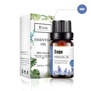 Main Kanho 10ml Nature Huile essentielle de sauge sclarée commune Nature Huile d'aromathérapie OEM OBM