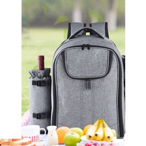 Kit de sac à dos de pique-nique, compartiment isolé professionnel, couleur grise, Durable, avec refroidisseur de bouteille latérale, nouveau - Product Image 2