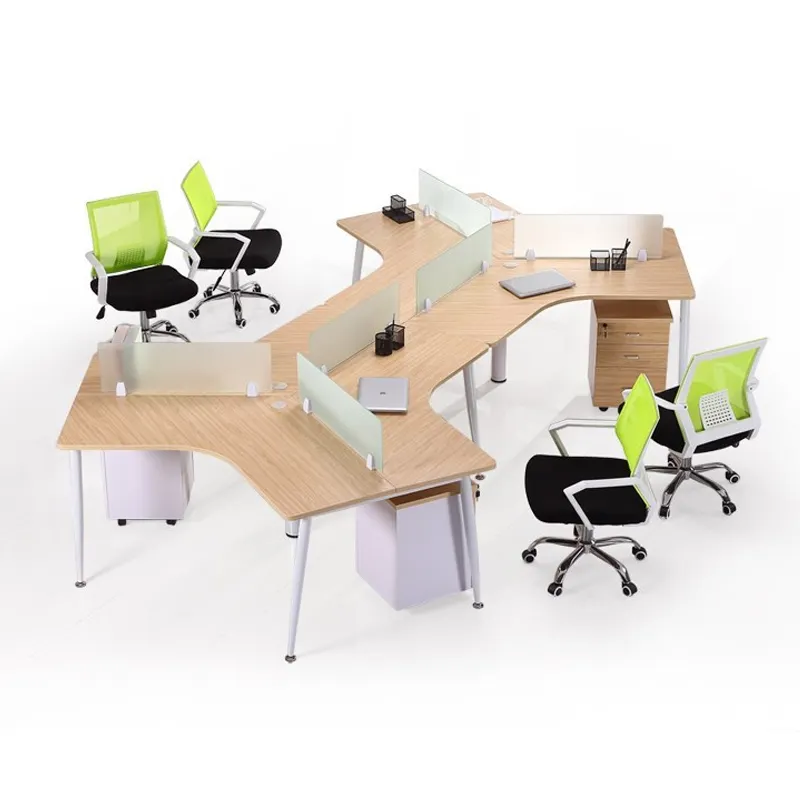 Современная простая мебель из МДФ, угловой компьютерный стол на много мест, руководитель, офисный стол для руководителя