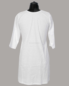 Kurtis de Chifón Bordado a Mano 100% Algodón Ecológico para Mujer, Diseño Vintage con Parches Tejidos, Estilo Casual Natural y Lavable - Product Image 4