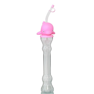 Botella de agua de plástico personalizada para niños, vasos con pajita de cristal, con dibujos animados, para fiestas en el patio, 350ml - Product Image 3