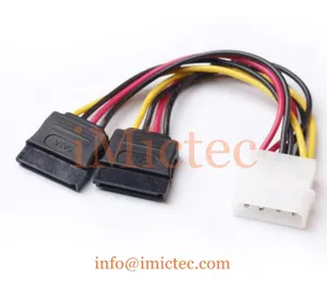 SATA Power Cable Splitter Molex 4pinにSerial ATA 15pin × 2 Male Female Y Hard Drive Cables 15CM