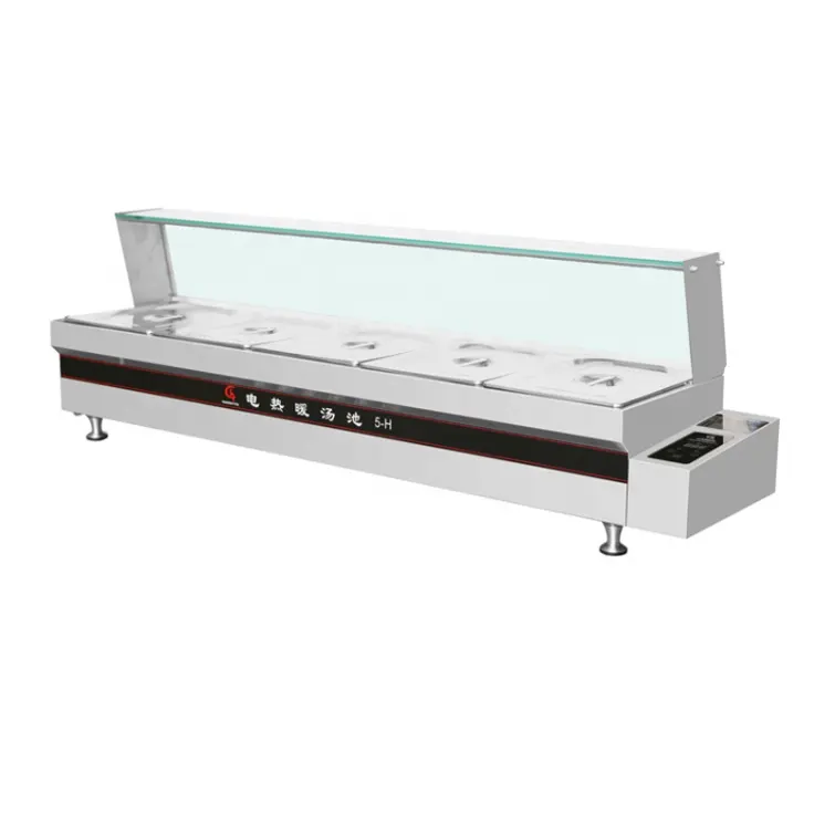 Commercial industrial hot bain marie food warmer electrical with glass cover