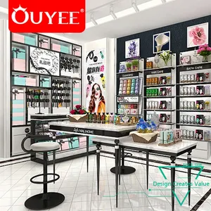Loja de madeira decoração de móveis, loja de madeira personalizada moderna design de loja de cosméticos para pequenas loja de cosméticos