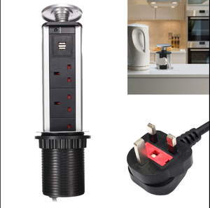 Vertical surge con enchufe 3 Reino Unido y 2 USB para cocina y oficina socket - Product Image 5