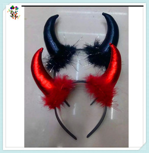 ราคาถูกเด็กฮาโลวีนแม่มดสีแดงปีศาจฮอร์นพรรคแถบคาดศีรษะกับผูกโบว์และหาง HPC-0796 - Product Image 4