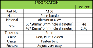 <span class=keywords><strong>Camping</strong></span> en plein air et randonnée 20mm en alliage d'aluminium corde boucle colorée réglable tente accessoires 1L capacité pondérée - Product Image 5