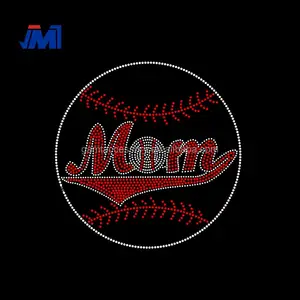 Popular Baseball Mom Hotfix Rhinestone Transfer Design
