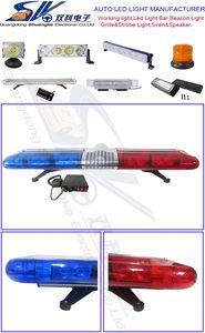 Barra de luz led de advertencia para coche, altavoz de 100 vatios, luz de advertencia roja y azul