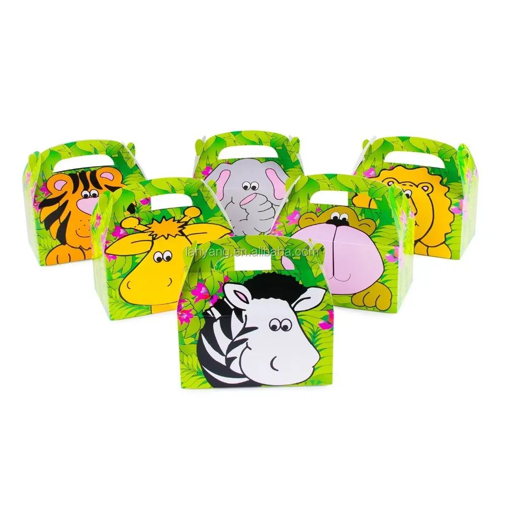 Cajas de regalo para animales del Zoo, recuerdo de fiesta de cumpleaños, tema de jungla, paquete de 12 por Super Z Outlet