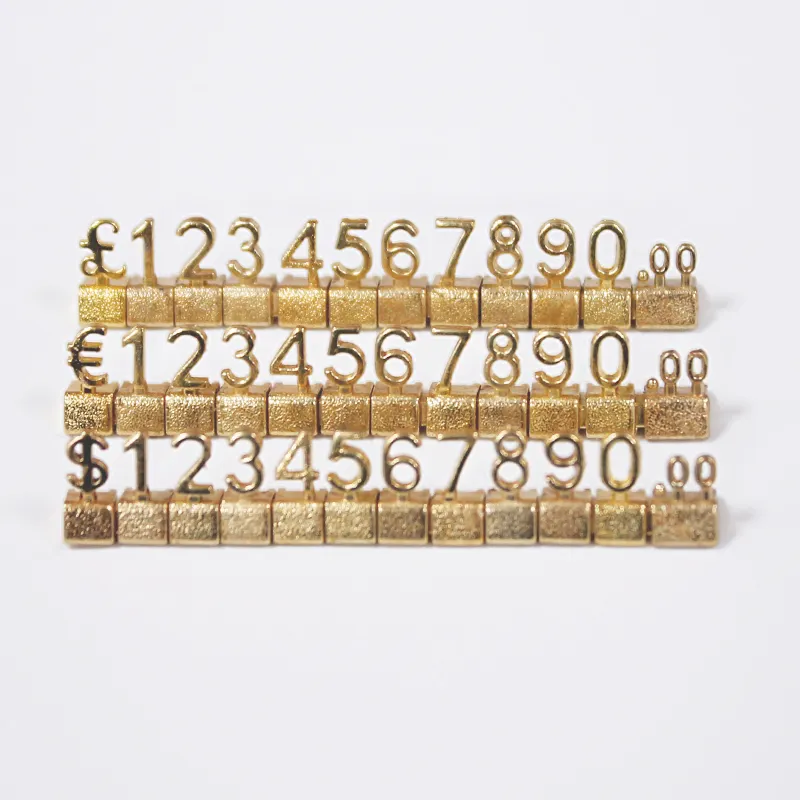Para birimi sembolü abd doları Pound Euro kuyumcu altın ve gümüş metal fiyat etiketleri takı fiyat etiketleri küp ekran hazır stok