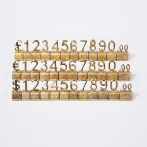 Currency symbol US Dollar Pound Euro Jewelry shop gold and silver metal price tags jewelry pricing tags cube display ready stock