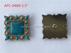 Meilleures ventes Conchos en cristal de style occidental Usine Boucles de ceinture en gros en zinc - Product Image 5