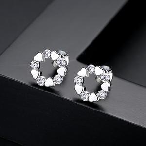 ल्यूओटेमी क्लासिक गोल सर्कल cz दिल हैलो इयररिंग्स फैशन जिरकॉन इयररिंग गहने छोटे कान स्टड - Product Image 5