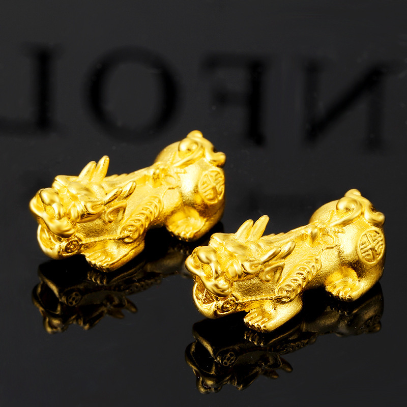 Вьетнам Россыпное Золото Чистый медный позолоченный 24K Gold Храбрый войска Pixiu для изготовления украшений своими руками, аксессуары