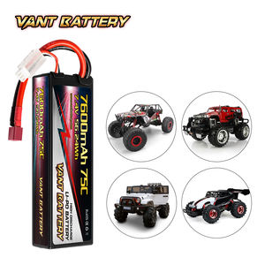 Lipo יצרן סיטונאי טוב איזון 7600 mAh 7.4 V 75C rc רכב <span class=keywords><strong>bettery</strong></span> חבילה עם T תקע - Product Image 4