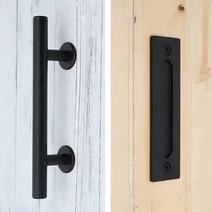 สีดำเลื่อนประตูยุ้งข้าว12 "ดึงและล้างมือจับประตู