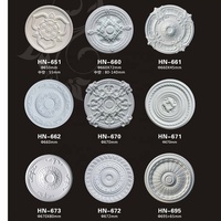 Rosace murale décorative en PU de style moderne HN-662, en plâtre, pour décoration de maison, médaillon de plafond en polyuréthane