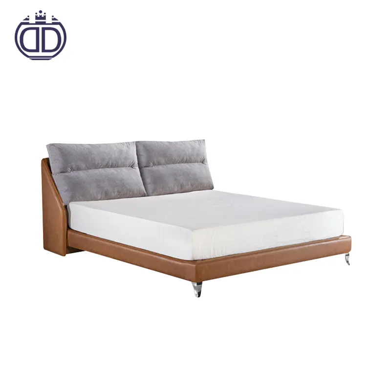 New Ý phong cách da ván ép khung giường đôi thiết kế hoàng gia vua kích bed set đồ nội thất