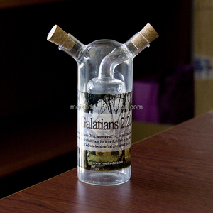Bouteille en verre <span class=keywords><strong>de</strong></span> 250 ml 2 en 1 pour <span class=keywords><strong>huile</strong></span> et vinaigre, bouteille en verre à sublimation avec forme <span class=keywords><strong>de</strong></span> <span class=keywords><strong>raisin</strong></span> - Product Image 2
