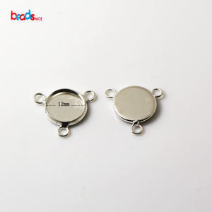 Beadsnice ID 20691 قلادة موصل رابط قاعدة موصلات الحافة إعدادات مع <span class=keywords><strong>3</strong></span> الحلقات النحاس جولة النتائج مجوهرات فريدة - Product Image 2