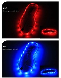 2016 accesorios de calzado SMD3528 RGB colorfull zapatos de <span class=keywords><strong>luz</strong></span> led a prueba de agua para el deporte muestra gratis - Product Image 4