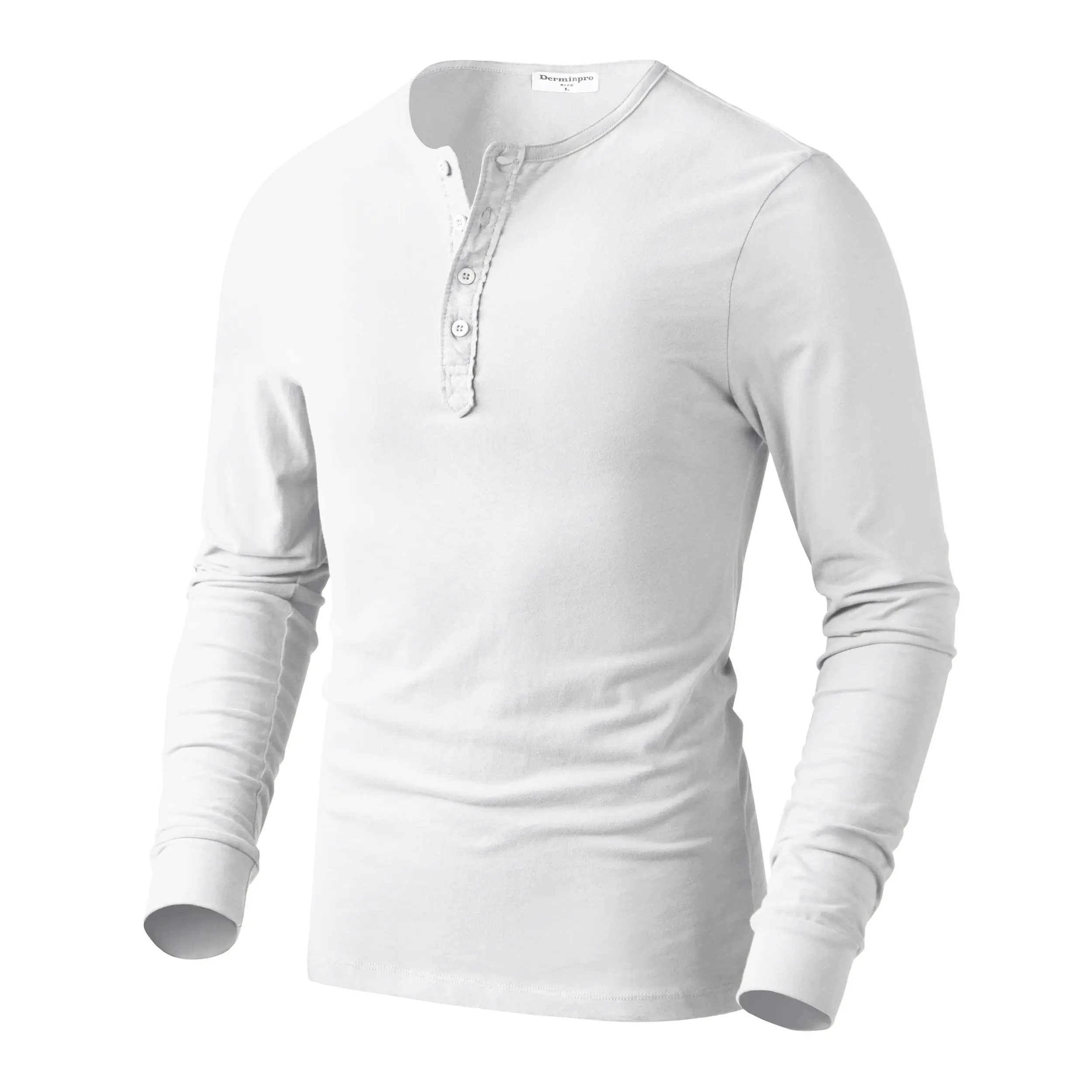 Custom Wholesale Men Solid Color Long Sleeve Shirts Black White