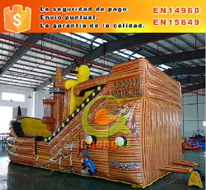 Juegos barco piratas castillo inflable con tobogan - Product Image 3