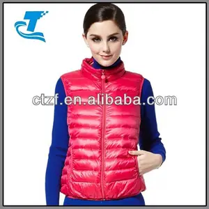 2016 Western Sexy Women Winter Short Sleveless Down Vest Red