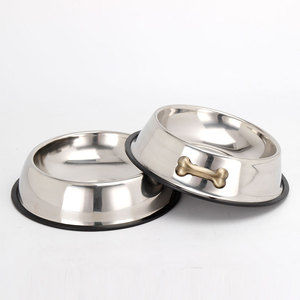 Grosir Aksesori Hewan Peliharaan Mangkuk Makan Anjing Pengumpan Stainless Steel Antiselip - Product Image 2