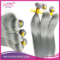 Extensions de cheveux humains vierges brésiliens gris argent platine, tissage pour tresses, cheveux naturels, Angels Fashion Darling Hair