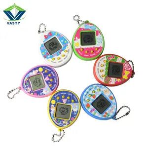 El Pet oyun makinesi ile anahtarlık 6 renkler Tamagotchi oyun çocuk plastik oyuncaklar promosyon hediye OEM Logo