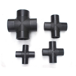 Venta directa del fabricante para aplicación de agua HDPE plástico PE Material Acoplamiento de cuatro vías accesorios de tubería de fusión en caliente de igual diámetro - Product Image 2