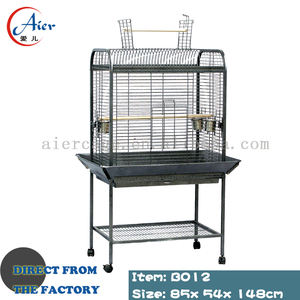 Altın Orta Boy Kuş Kafesi <span class=keywords><strong>Stand</strong></span>ı 60cm <span class=keywords><strong>Metal</strong></span> Çatı Tasarımlı Çevre Dostu Hayvan Yetiştirme Papağan Evi Tekerlekli Taban Fabrika Özelleştirilebilir - Product Image 2