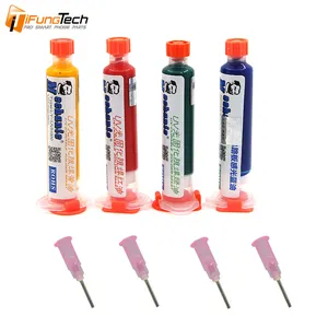 4 Colors Green UV Curable Solder Mask 10CC for PCB Circuit Board Protect Soldering Paste Oil Blue Yellow Red Mask with Needle