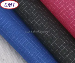 Factory directly provide 200D PU coated double colors waterproof grid nylon oxford fabric