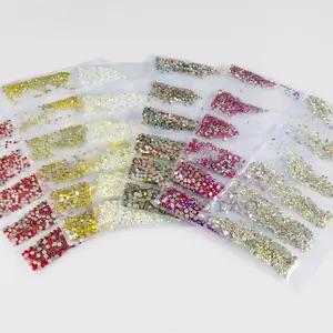 Proveedor barato 3D Nail Art Stud Decoraciones 6 Stone Silver Base Glass Rhinestone Ecológico Grado a Crystal DIY - Product Image 2