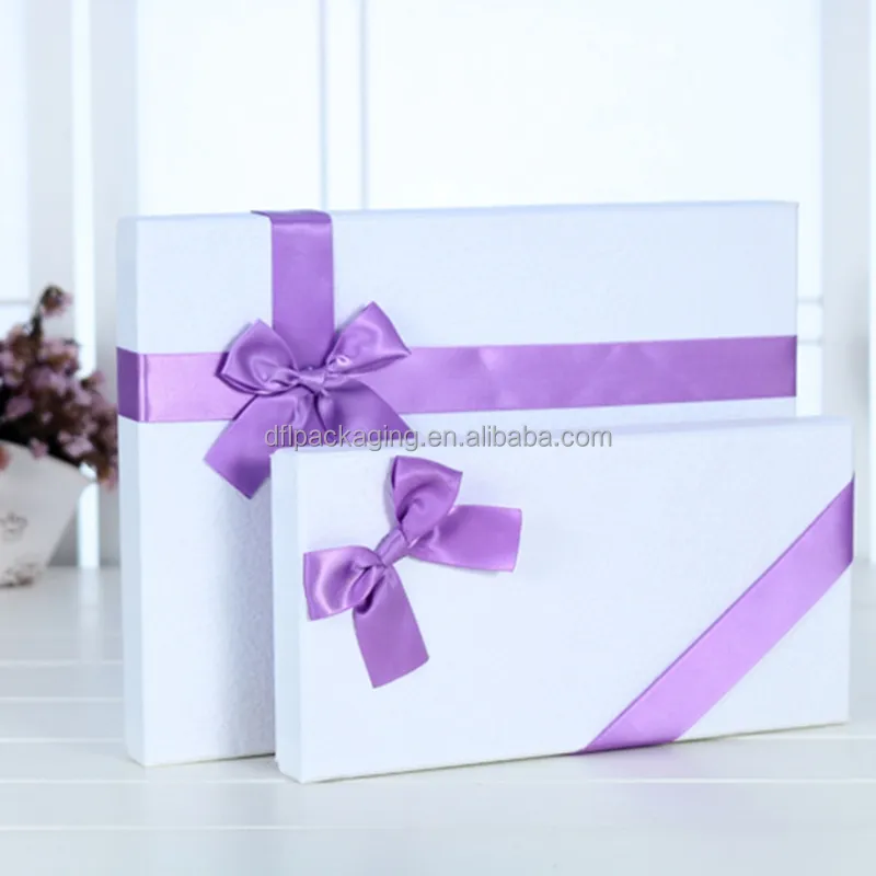 gift packaging box for underwear bra pants 4 pieces lid and bottom ribbon birthday empty gift different sized box