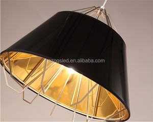 Moderne vintage roman triangle ombre cage lustre <span class=keywords><strong>noir</strong></span>/blanc tissu pendentif lampe pour restaurant décoration - Product Image 5