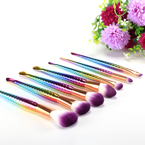 Paillettes sirène <span class=keywords><strong>licorne</strong></span> luxe 7 pièces bronzant dégradé de couleur ensemble de pinceaux de <span class=keywords><strong>maquillage</strong></span> cheveux synthétiques outil de beauté <span class=keywords><strong>maquillage</strong></span> pinceaux cosmétiques - Product Image 5