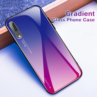 Coque de téléphone en verre trempé, dégradé de miroir, étui pour Huawei Honor 8X Mate 20 Pro Mate 10 P20 Lite P Smart Nova 3i 3 P30 P30pro