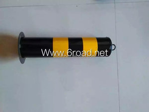 Bolardos de Tráfico de Acero Amarillo y Negro para Barreras de Estacionamiento, Poste Delimitador de Acero Reflectante - Product Image 3