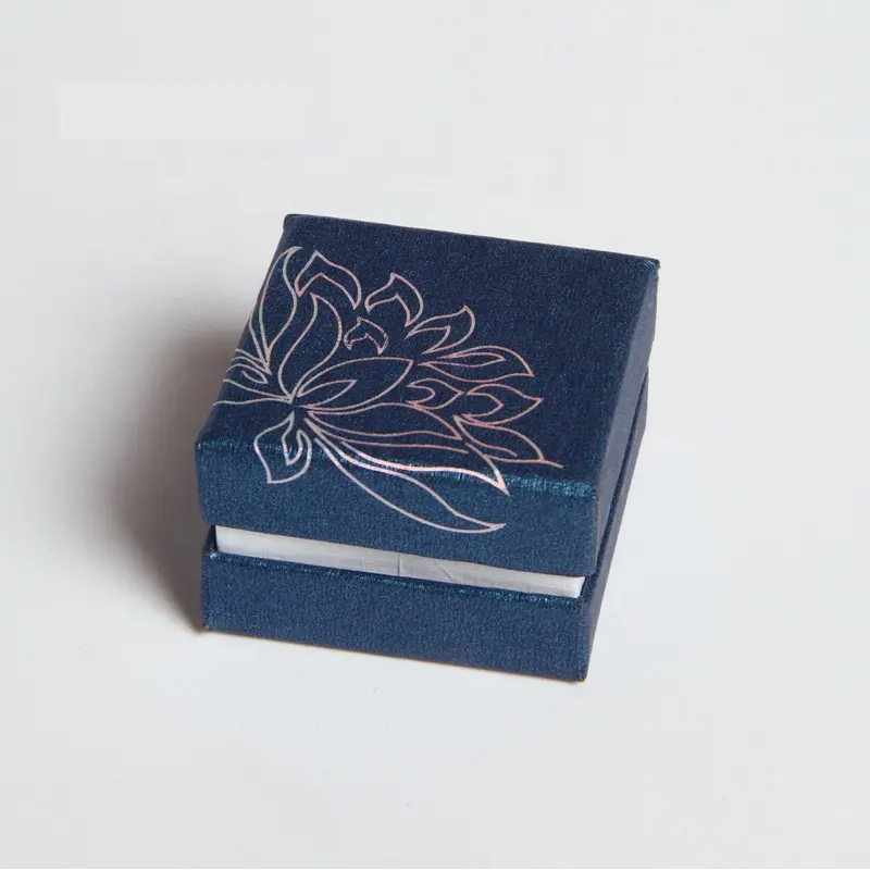 Toptan Renkli Küçük kare yüzük özel logolu kutu baskılı Karton Kraft Kağıt Takı Hediye Kutusu özel yüzük mücevher kutusu