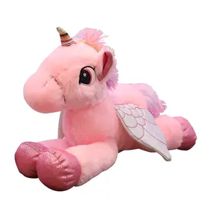 Ins Arco Iris unicornio de peluche muñeca de peluche de juguete de peluche de felpa de rodillas Arco Iris pequeña caballo volado