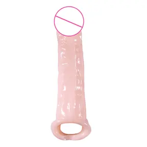 Vente en gros cristal d'éjaculation retardée OEM ODM, agrandir la taille du pénis Sex Toy pénis couverture préservatif manches