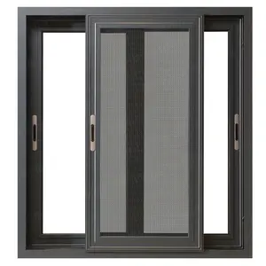 Ventana de aluminio con mosquiteras, ventanas correderas para interior de oficina, al mejor precio