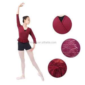 Wholesale Women Ballet Sexy Dance Lace Back Tops