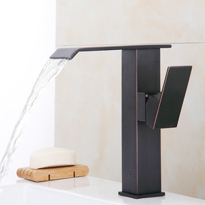 Fapully <strong>Black</strong> <strong>Taps</strong> and Mixers High Quality Basin Faucets Bathroom <strong>Taps</strong> Oil Rubbed Bronze Single Handle Brass Modern Contemporary - Product Image 2