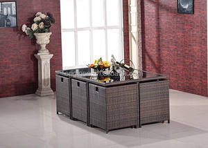 Juego de Muebles de Comedor de Diseño Moderno con Mesa de Ratán y Sillas para Restaurante - Product Image 3